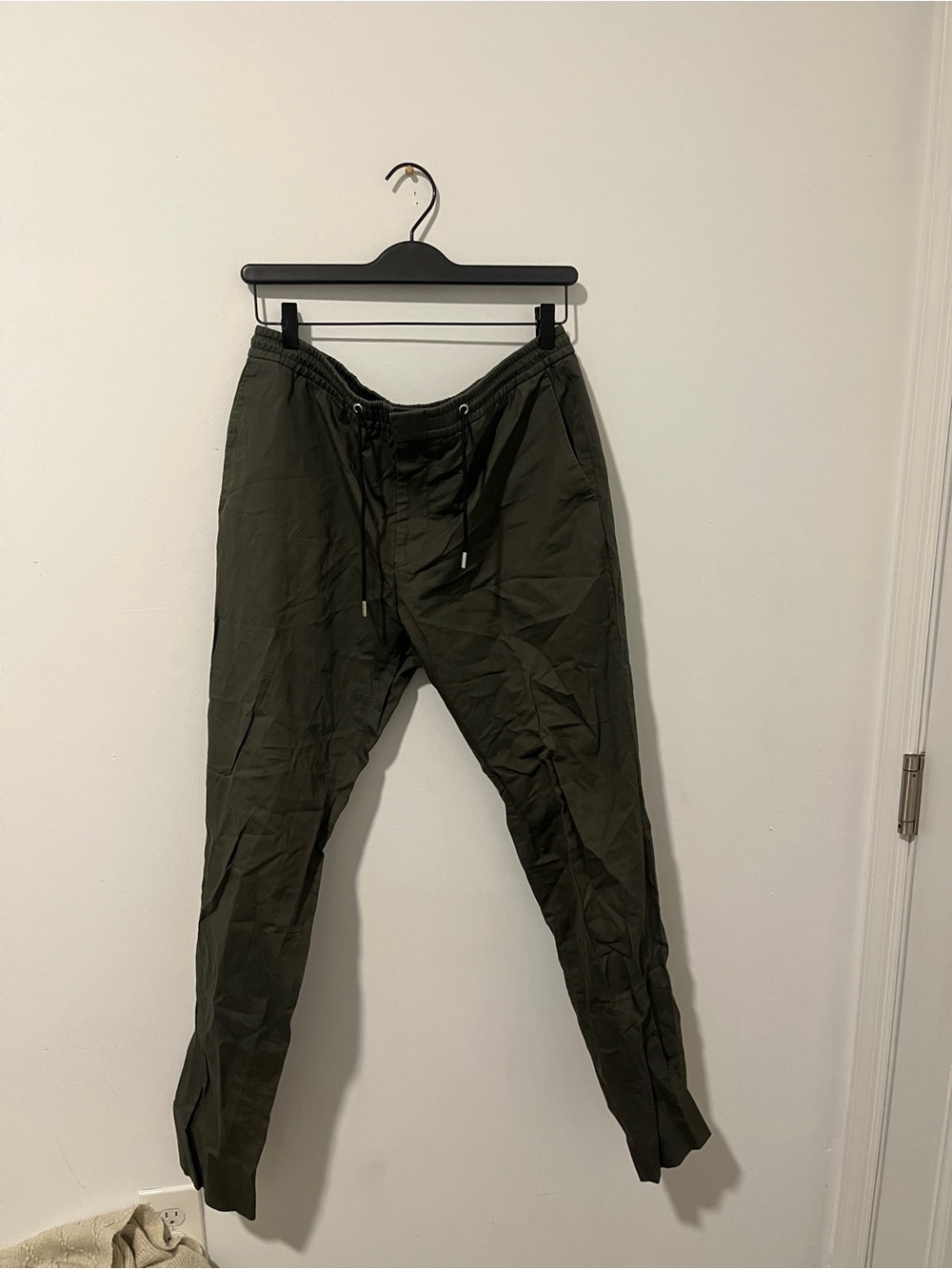 Reiss Olive Green Drawstring Chinos